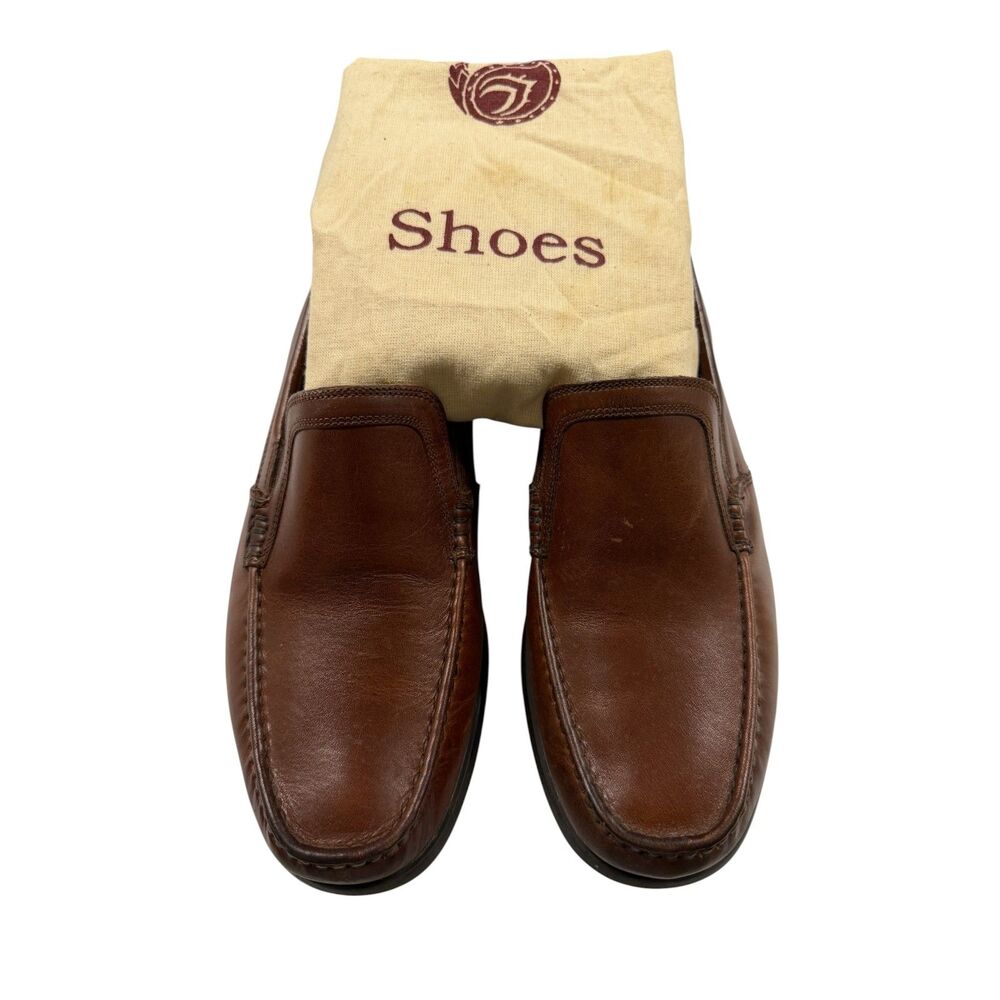 Clarks Unstructured Un Sheridan Brown Leather Slip-On Loafers